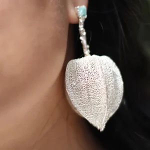 aretes en plata piel de uchuva